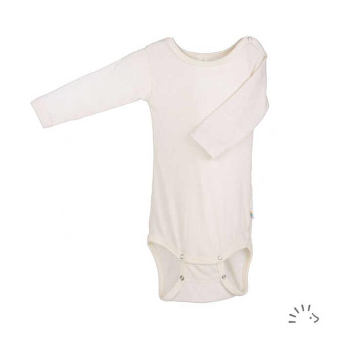 Iobio Baby Body langarm 62/68 ecru Wolle kbT/Seide GOTS