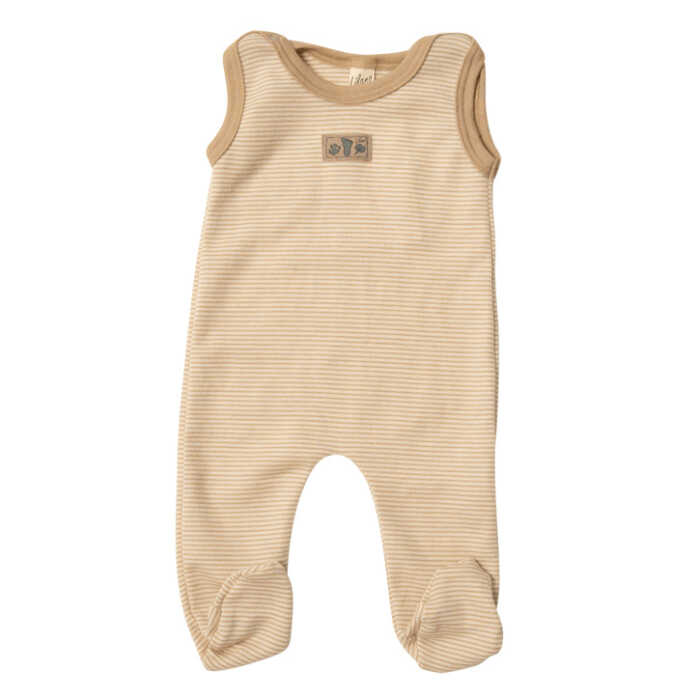 Lilano Baby Strampler sand-ringel 62 Wolle kbT/Seide