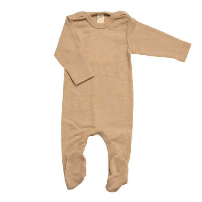 Lilano Baby Ganzkörperbody mit Arm sand 56 Wolle kbT/Seide