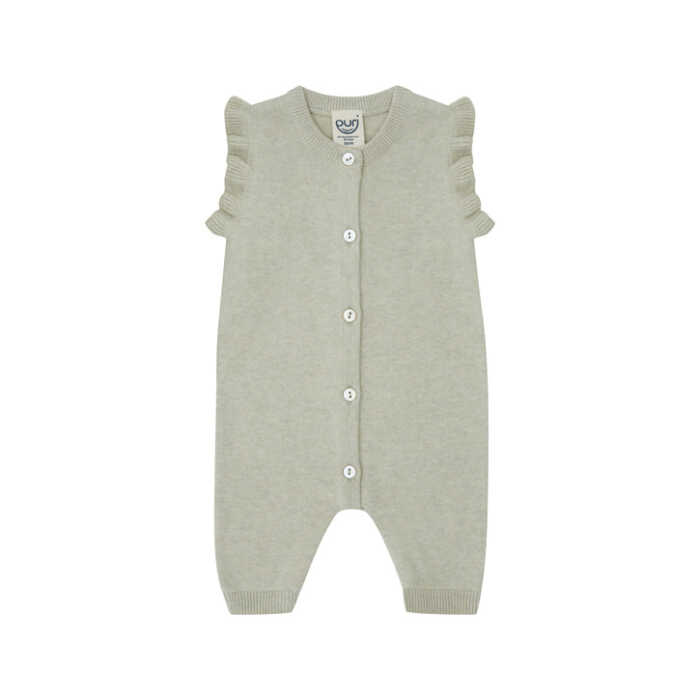 Puri Baby Strampler Rüschen 50/56 tea green Baumwolle kbT/ Seide GOTS