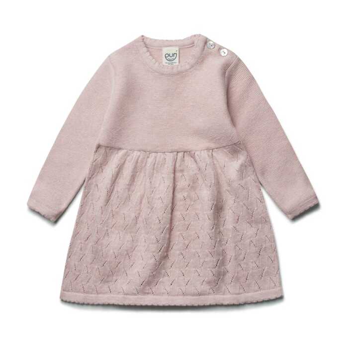 Puri Baby Strickkleid 74/80 rose Baumwolle kbT/Seide GOTS