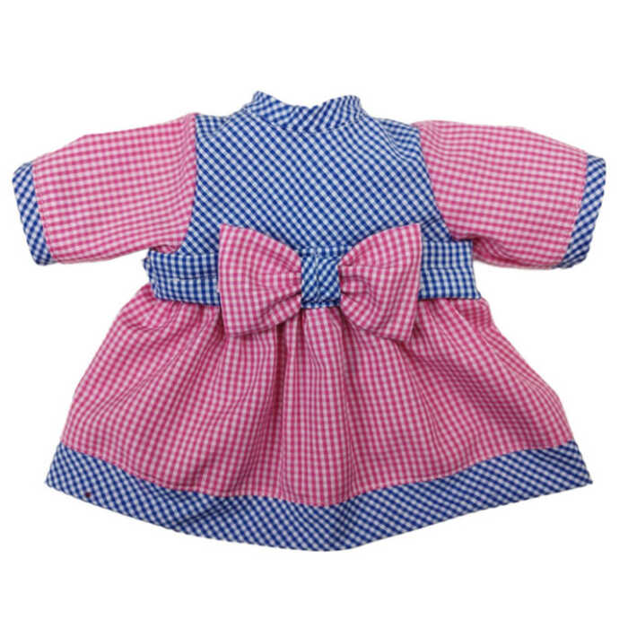 Emil Schwenk Puppen Sommerkleid in Baumwolle (Karo) mit Schleife, Gr.32