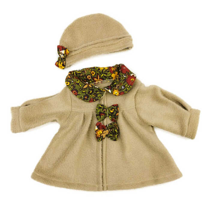 Emil Schwenk Puppen Fleece Mantel mit Mütze Gr.32