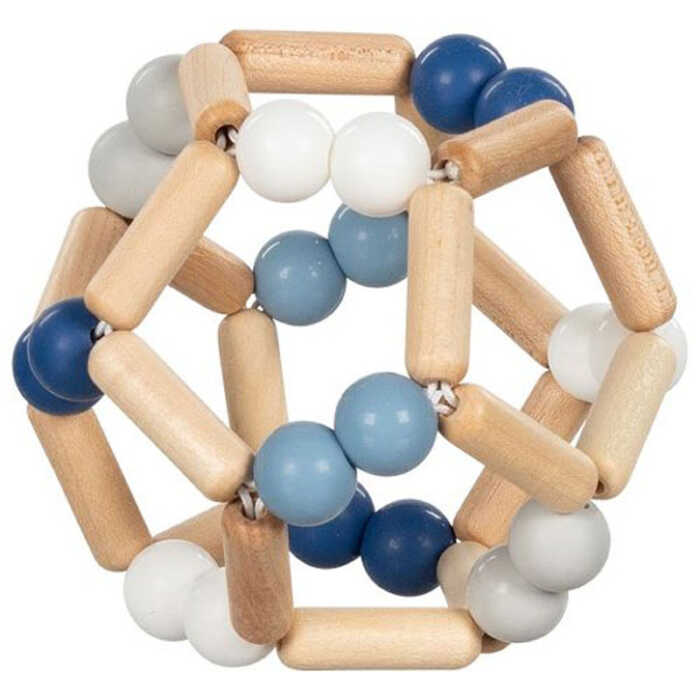 Goki Baby Greifling Elastik Ball, blau 0+ Holz