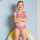 Iobio Kinder UV Bikini Oberteil Turtle Mauve Polyamid-Elasthan