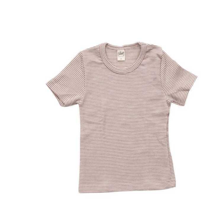 Lilano Kinder Unterhemd kurzarm 116 mauve Wolle kbT/Seide