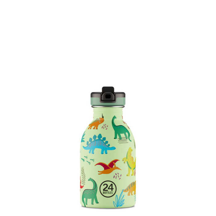 24bottles Urban Bottle 250ml Jurassic Friends Trinkflasche mit Sport Lid aus Edelstahl
