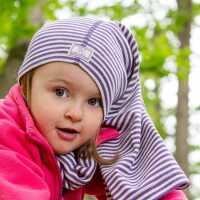 Pickapooh Strunzl, Wolle/Seide, 2, lila/natur Schlauchschal