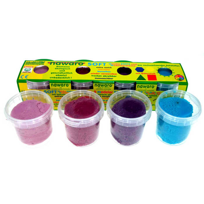 ökoNorm Soft-Knete Prinzessin 3 4er:rosa,pink,violett,türkis  4x150g