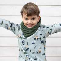 Enfant Terrible Stehkragen Sweatshirt Baufahrzeuge Druck light sage