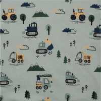Enfant Terrible Stehkragen Sweatshirt Baufahrzeuge Druck light sage