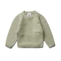 Puri Baby Kimono Krausstrick Wickelpullover Bio Baumwolle...