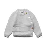 Puri Baby Kimono Krausstrick Wickelpullover Bio Baumwolle...