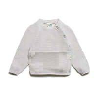 Puri Baby Kimono Krausstrick Wickelpullover Bio Baumwolle / Seide GOTS