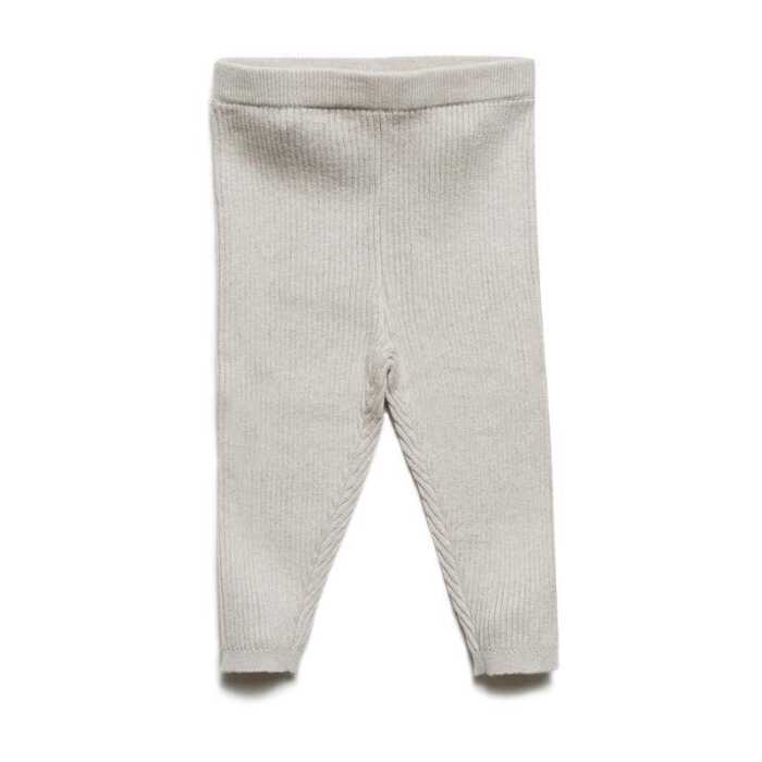 Puri Baby Legging Rippstrick oyster grey Baumwolle kbA/Schurwolle GOTS 74/80