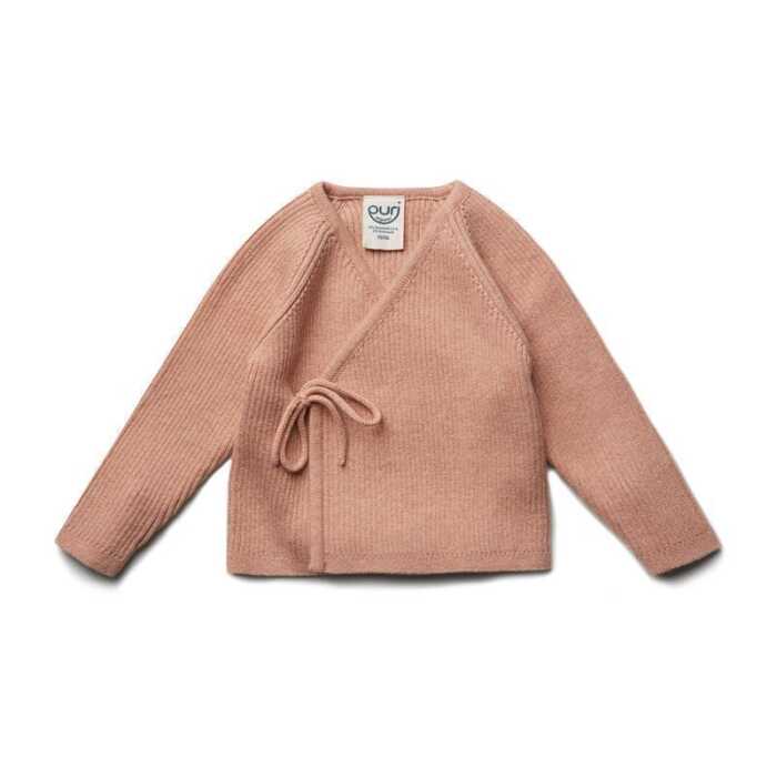 Puri Baby Kimono Rippenstrick Bio Baumwolle / Schurwolle GOTS
