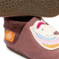 Orangenkinder Amigo Einhorn Bio Nappaleder mit rutschfester Sohle