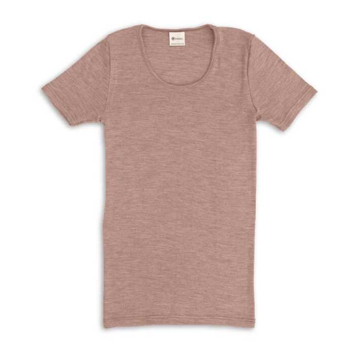 Engel Damen kurzarm Shirt, dustyrose, 38/40, Wolle/Seide
