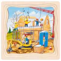 Goki Schichtenpuzzle Wir bauen ein Haus 3+ Holz
