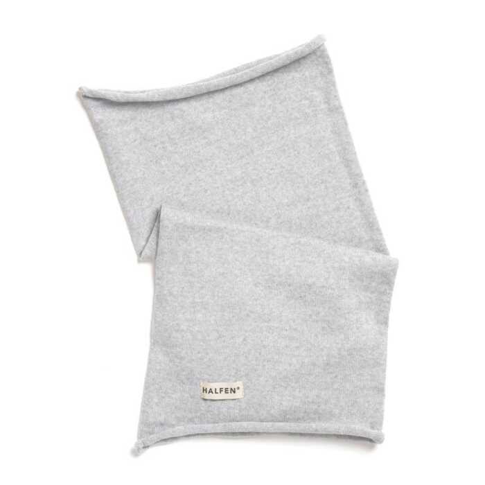 Halfen Strick-Loopschal onesize grau Merinowolle Kinder