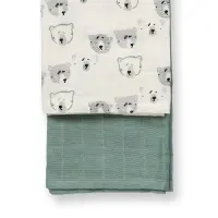 Sense Organics BIOS 2 Pack Mulltücher, Bären-Druck, 80x80cm