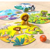 Haba Spiel mit Puzzle Wo leben Löwe & Co. Kinderspiel ab 3+