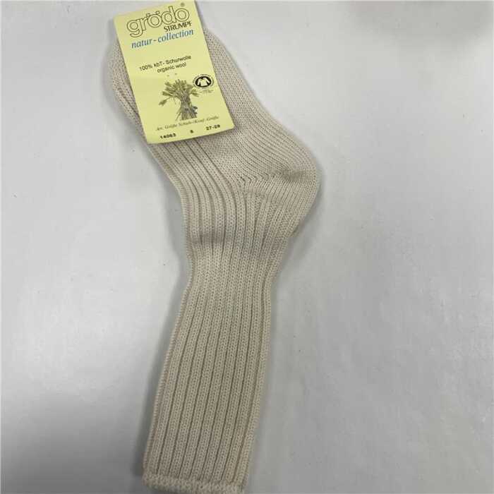 Grödo Wollsocke mit Umschlag Schurwolle kbT