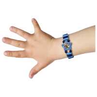 Goki Holzuhr mit elastischem Armband und beweglichen Zeigern rosa