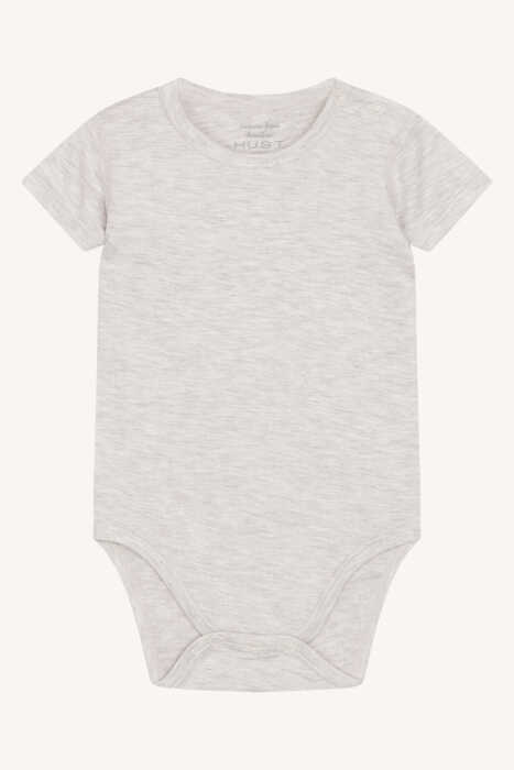 Hust & Claire Bue Baby Body kurzarm Bambus 68 wheat melange