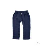Iobio Baby Hose mit Umschlag dunkelblau 62/68 Musseline GOTS