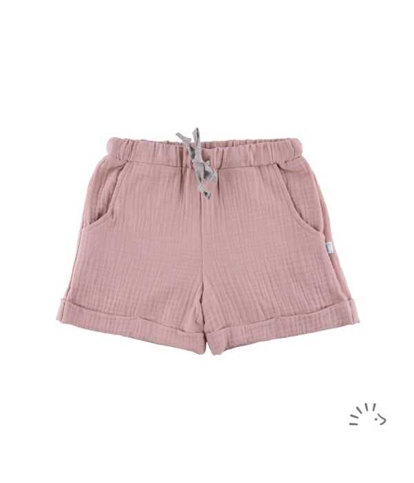 Iobio Shorts mit Umschlag light mauve Musselin GOTS