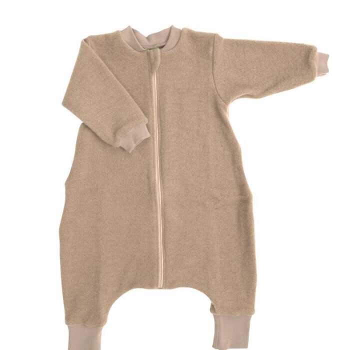 Lilano Kinder Schlafsack mit Füßen 110/116 sand aus Wollfrottee  kbT