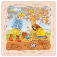 Goki Schichtenpuzzle Sonnenblumenfeld 35 Teile 3+ Holz