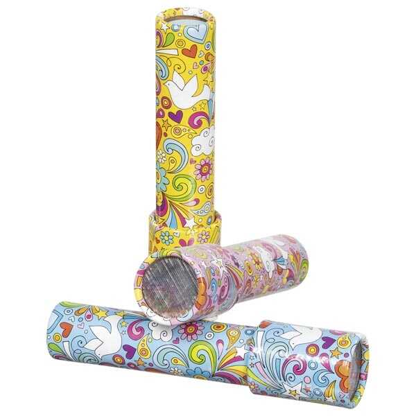Goki Kaleidoskop Farbenwirbel 14,5cm Ø3,5 cm Pappe, Kunststoff gelb