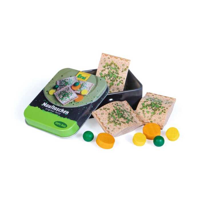 Erzi Kinder Kaufladen Maultaschen in der Dose Holz