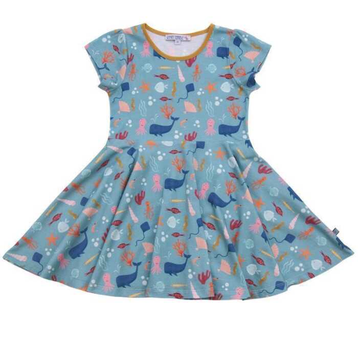 Enfant Terrible Kinder Kleid mit Meerestierdruck Baumwolle kbA GOTS