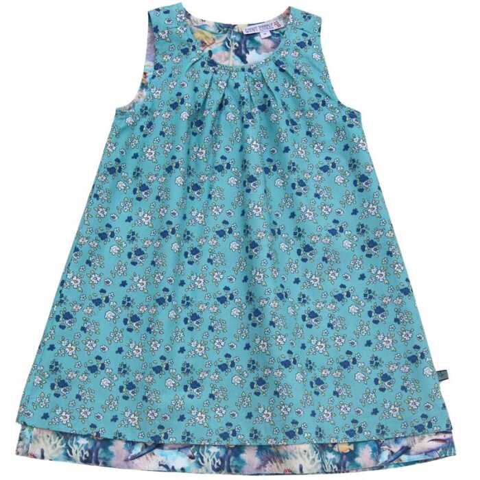 Enfant Terrible Wendekleid mit Miniblümchen- und Unterwasserdruck turquoise-pale green