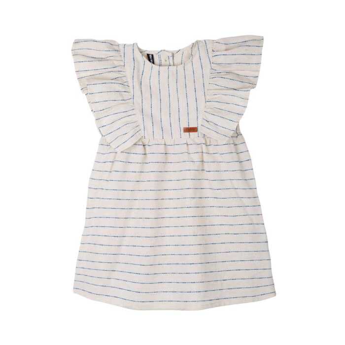 PurePure Kids-Kleid Streifen Leinen-BW natur-blue
