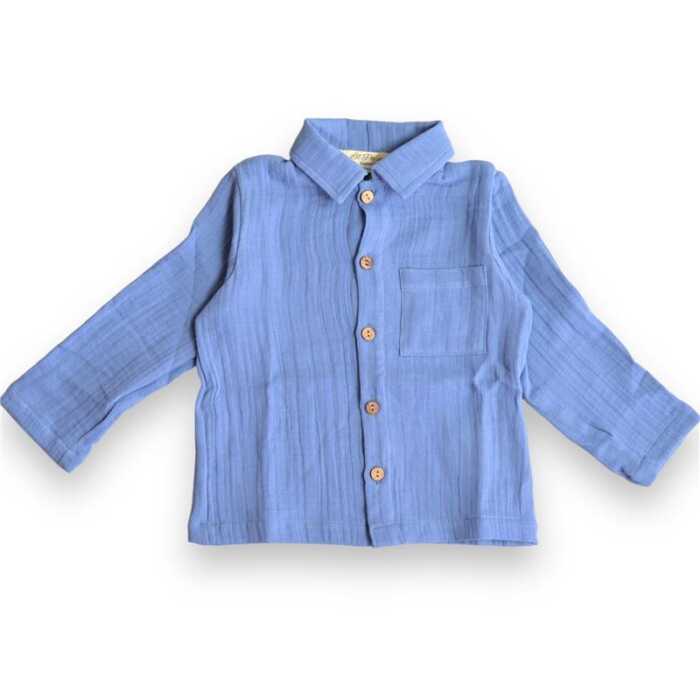 Lil Paradise Organic Shirt shadow blue