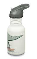 Klean Kanteen Edelstahl Trinkflasche Kid Classic 355ml Flip Sport Cap Dino Skate