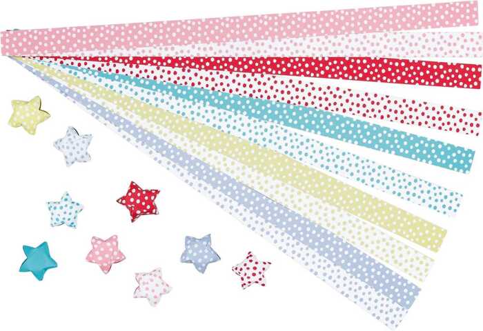 Goki Origami Bastelset, Sternchenfalten 100 Papierstreifen 29x1,5cm 6+