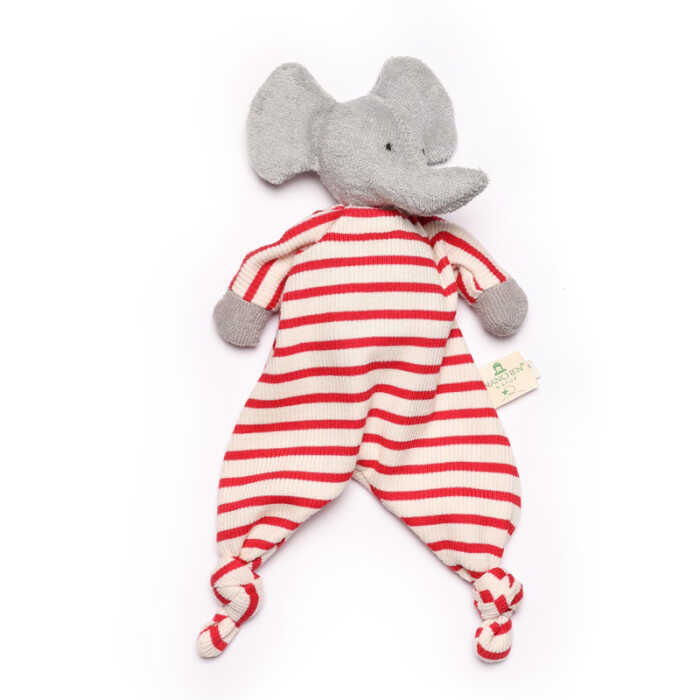 Nanchen Baby Kuscheltier Ringelelefant Greifling & Rassel 25cm