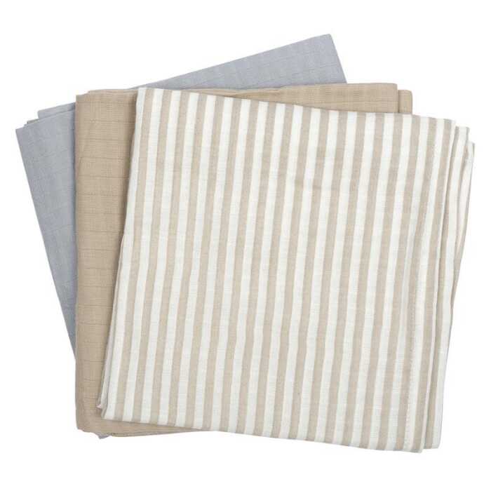 Müsli Pucktuch Mull 75x75cm 3er Pack Baumwolle kbT GOTS