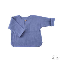 Iobio Momo Kinder Langarmshirt grau blau 98/104 Musselin...
