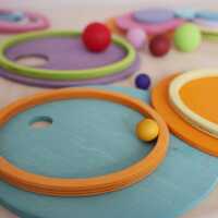 Grimms Konzentrische Kreise und Ringe Pastell  20 Teile Holz 3+