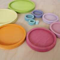 Grimms Konzentrische Kreise und Ringe Pastell  20 Teile Holz 3+