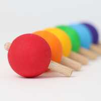 Grimms Regenbogen Kreisel 6 Stück Holz 3+