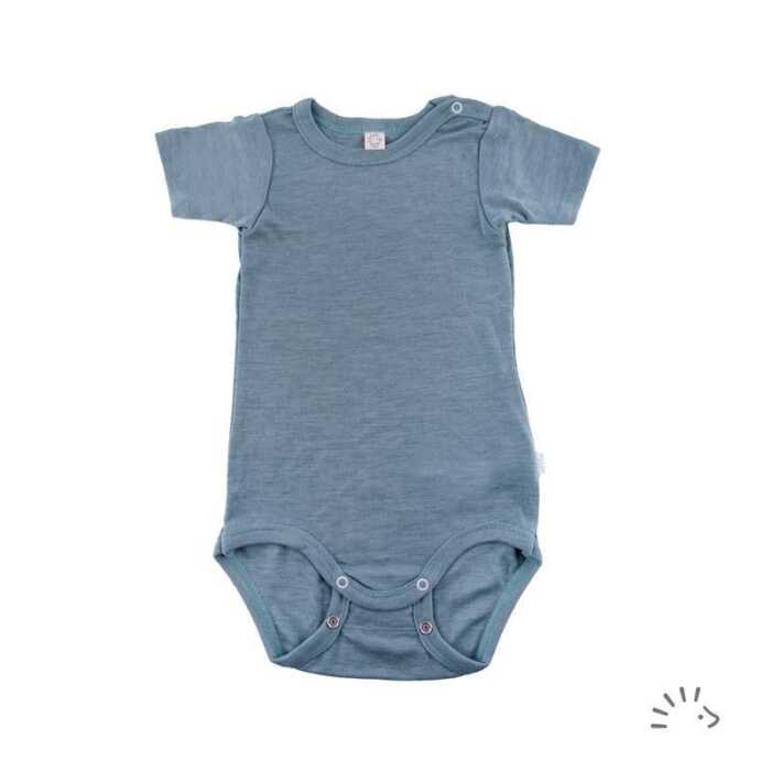 Iobio Baby Body kurzarm  74/80 sage green Wolle kbT/Seide GOTS