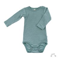 Iobio Baby Body langarm  86/92 sage green Wolle kbT/Seide...