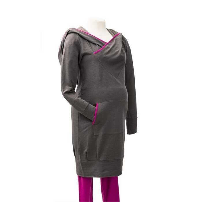 Mamalila Stillkleid "Mia" taube/himbeere Umstandsmode Baumwoll Tencel mix
